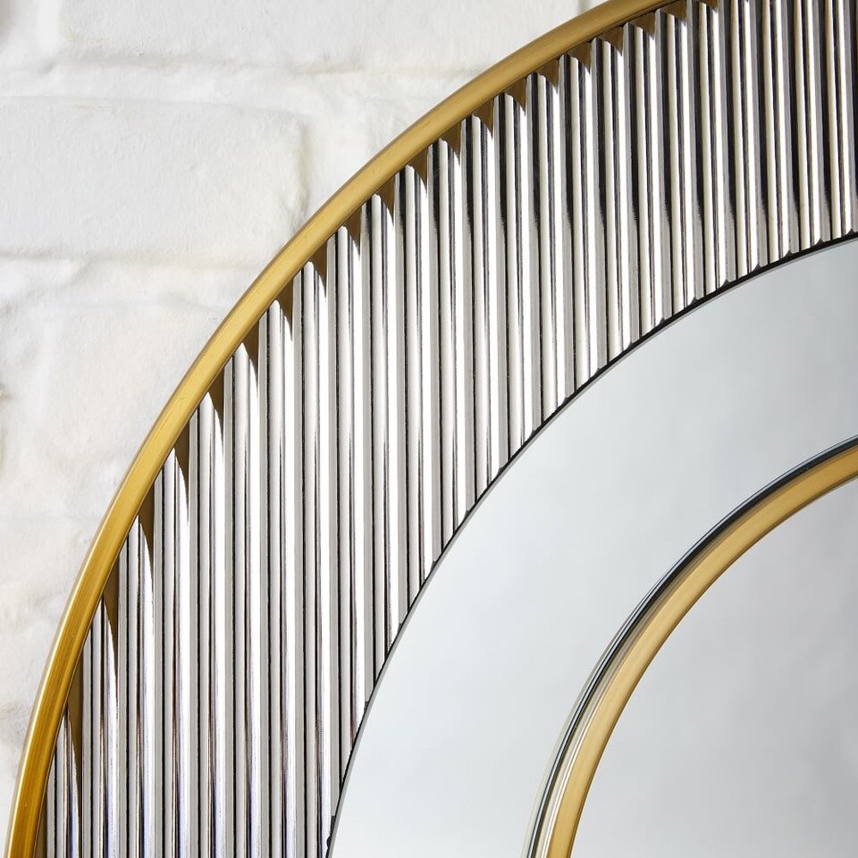 Helena Round Fluted Glass Mirror West Elm UK
